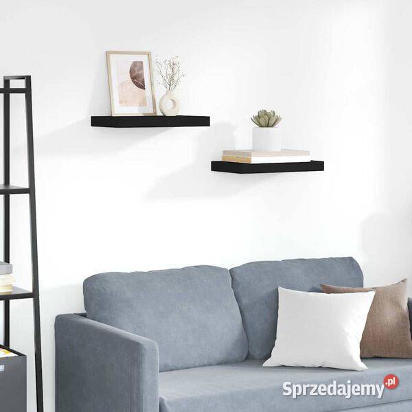 vidaXL Półki ścienne 2 czarne 40x23x38 SKU323827 Warszawa