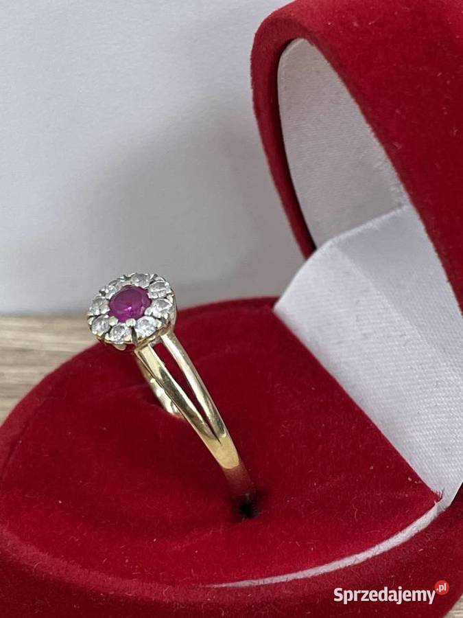 Pierścionek z cyrkonią r 18 w 183g 585p Gdańsk