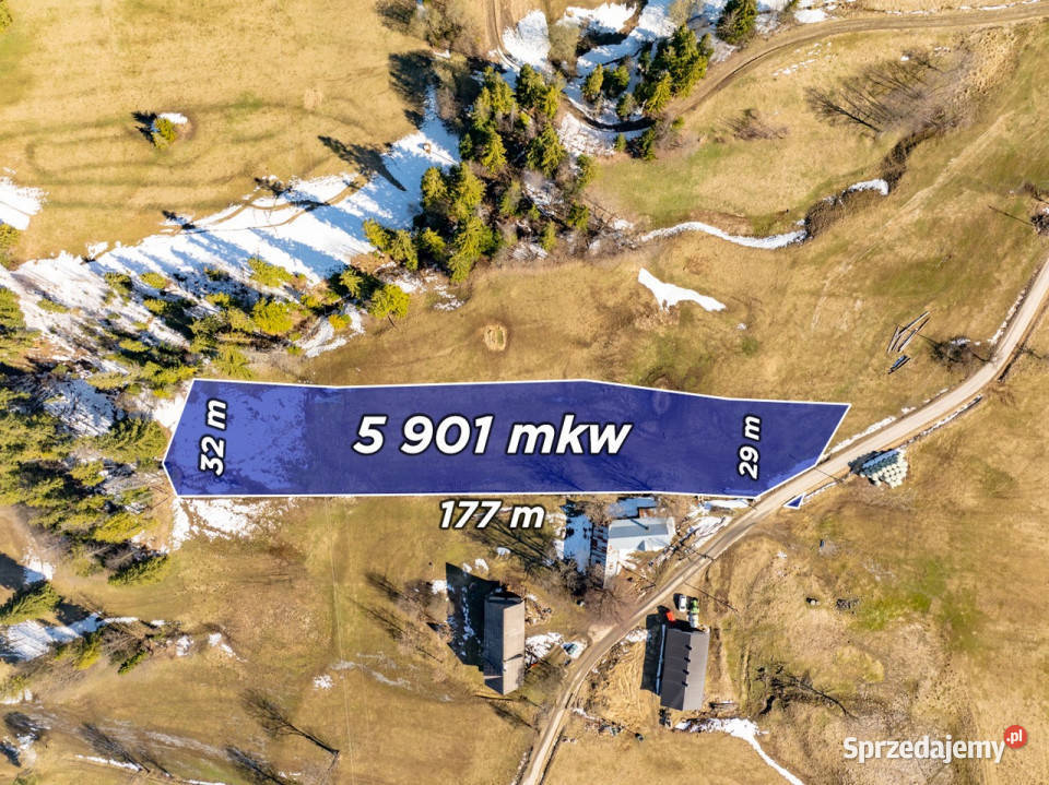 Sierockie działka 5901m2 WZtka 4 domy sprzedam