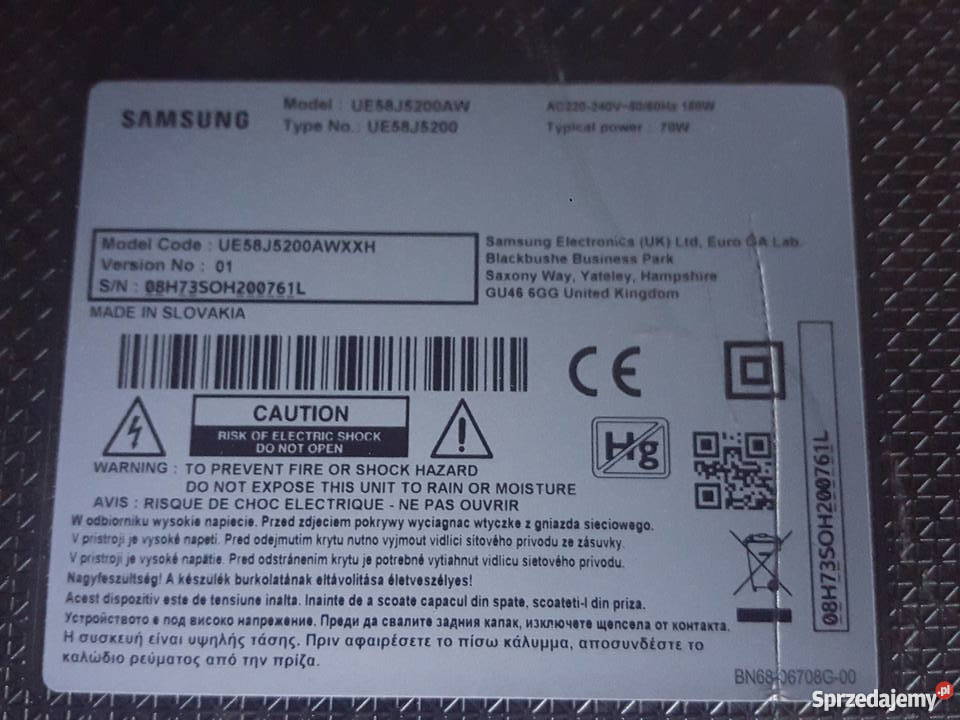 Samsung Ue58J5200 zbita matryca HDMI Sosnowiec