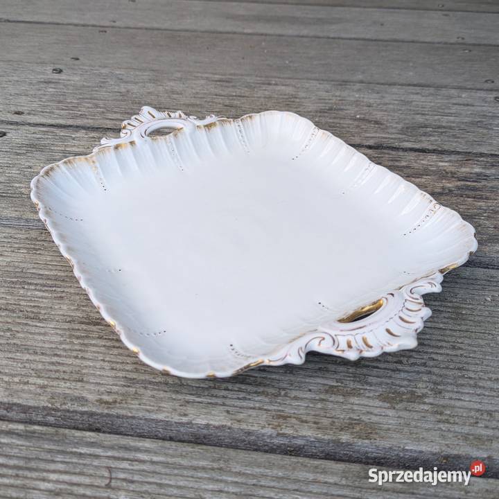 Wiekowa Kwadratowa Patera Utzschneider Porcelana i szkło Legnica