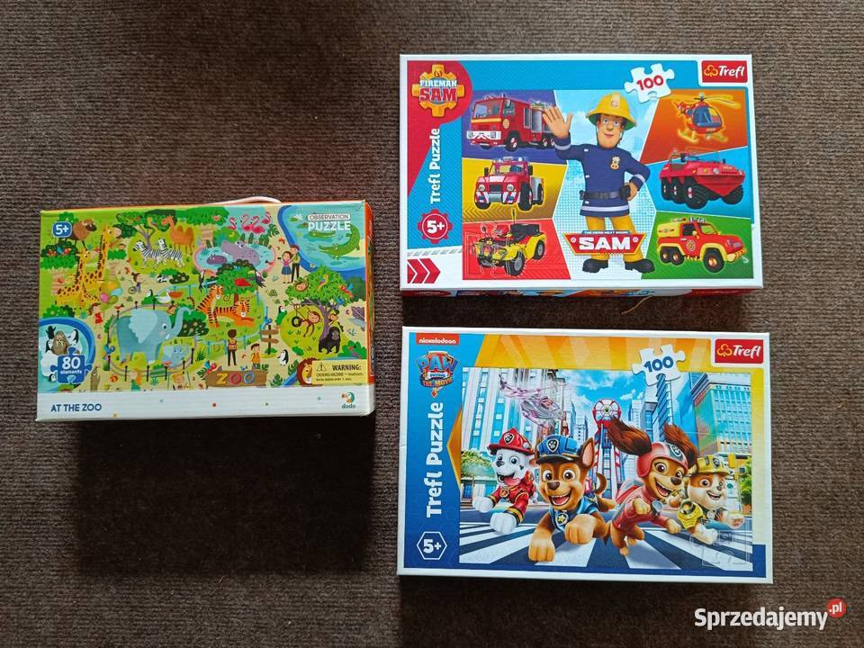 Zestaw trzech puzzli pięciolatka stan idealny Zabawki Częstochowa
