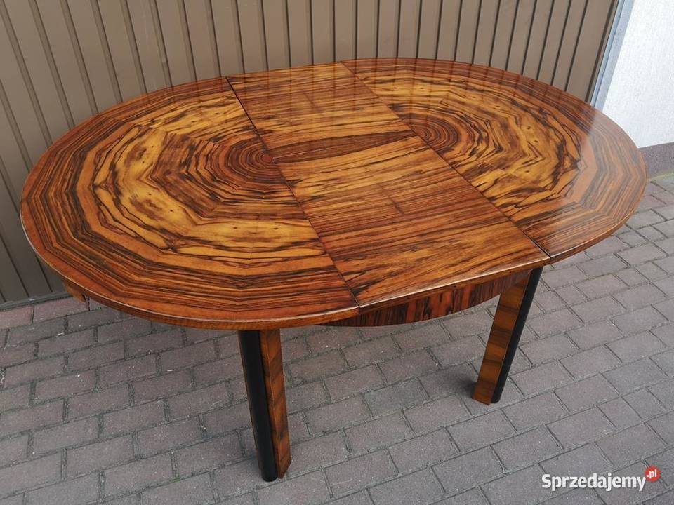 Stół ArtDeco 113 Okrągły Orzech Politura Antyk wielkopolskie Swarzędz