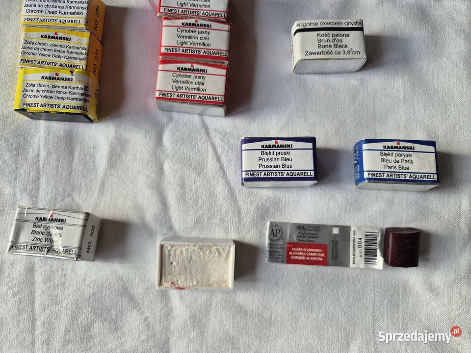 Farby akwarelowe Karmański nowe kostki 25 sztuk Brzesko sprzedam