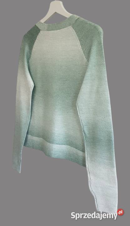 Damski ciepły zielony ombre sweter z długim Swetry i golfy Chrzanów