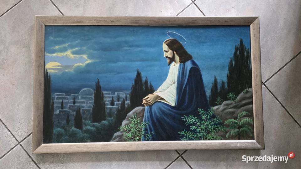 Obraz religijny olejny ręcznie malowany duży Nowy Sącz