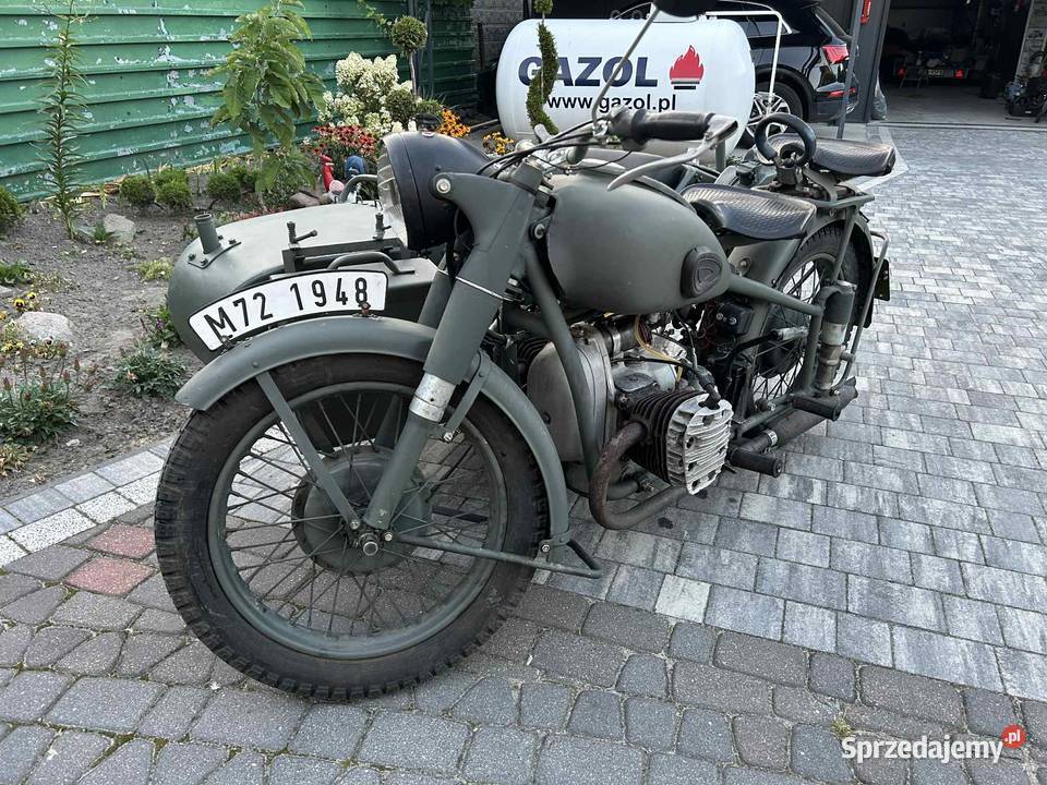 M72 1948 motocykl z wózkiem bocznym sprawny Międzyrzec Podlaski