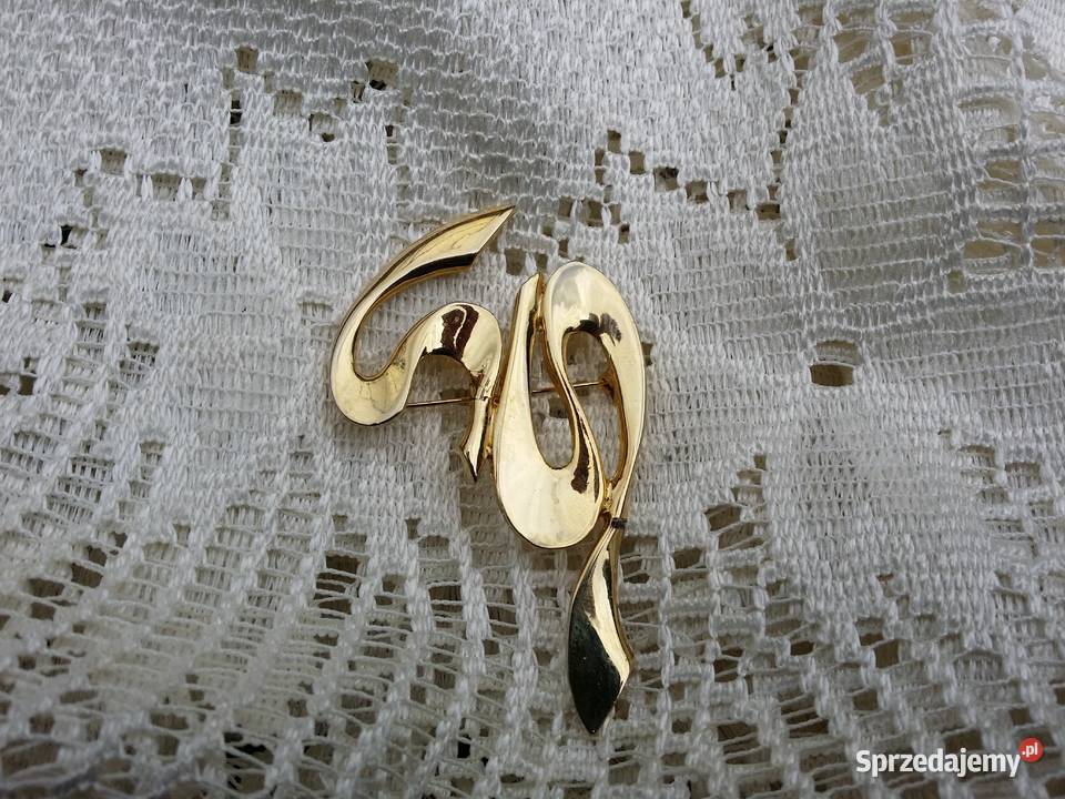 Stara angielska broszka monogram dwie eski Ochojno