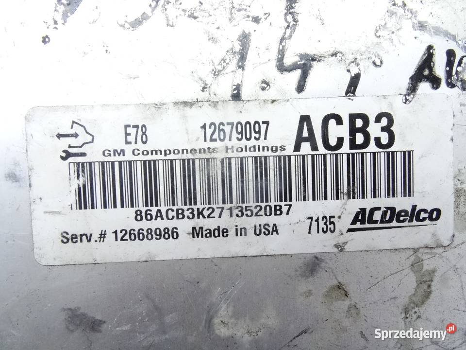 OPEL MOKKA STEROWNIK SILNIKA 12679097 ACB3 Przemęt