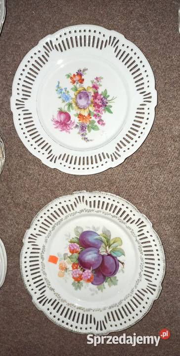 Talerzyki z owocami Ażurowe Białe pomorskie