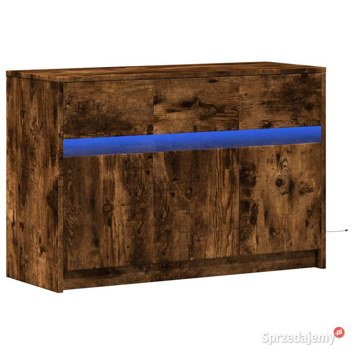 Szafka TV z LED przydymiony dąb 91x34x61 mazowieckie Warszawa
