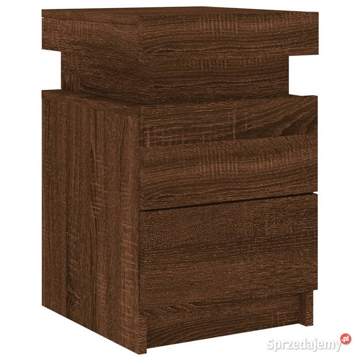 Szafki nocne z LED 2 brązowy dąb 35x39x55