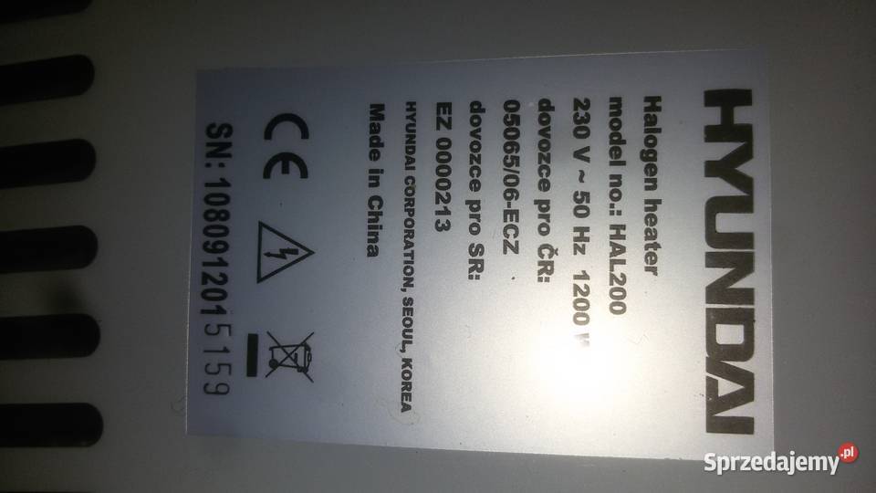 części do Grzejnik kwarcowy Hyundai HAL 200 Pozostałe Ostrołęka