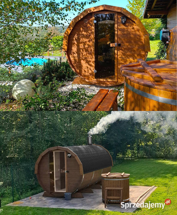 SAUNA Ogrodowa 400 PRZEBIERALNIA Beczka 500L Baseny, balie i sauny