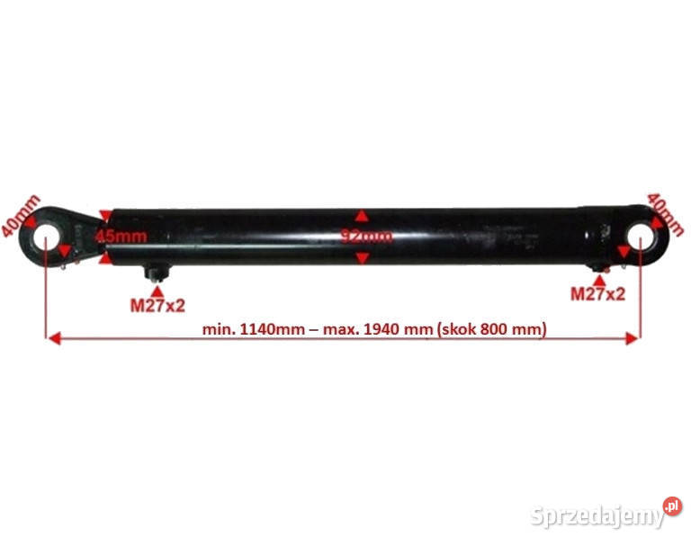 Siłownik Hydrauliczny 80x45 SKOK 800 TUR CYKLOP Solec Kujawski