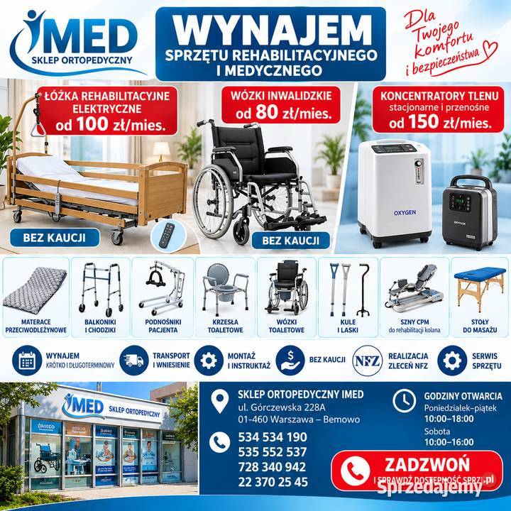WYPOŻYCZALNIA SPRZĘTU REHABILITACYJNEGO WARSZAWA sprzedam