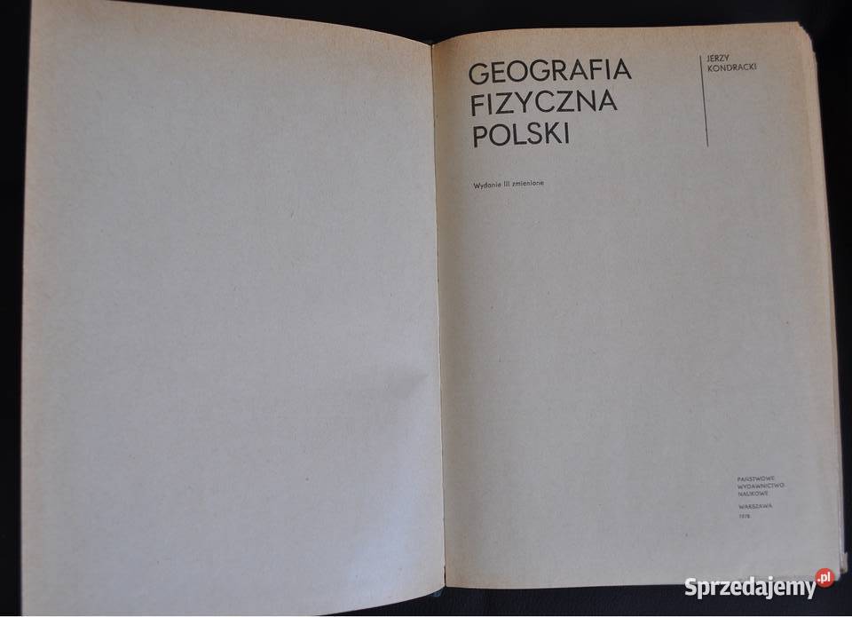 Geografia fizyczna Polski Kondracki Jerzy twarda z obwolutą Warszawa