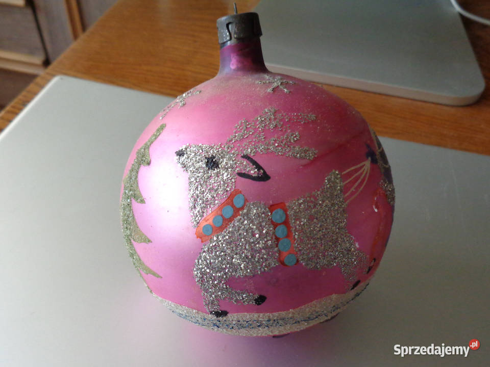 3 stare bombki z mikołajem lata 70te Brzeg