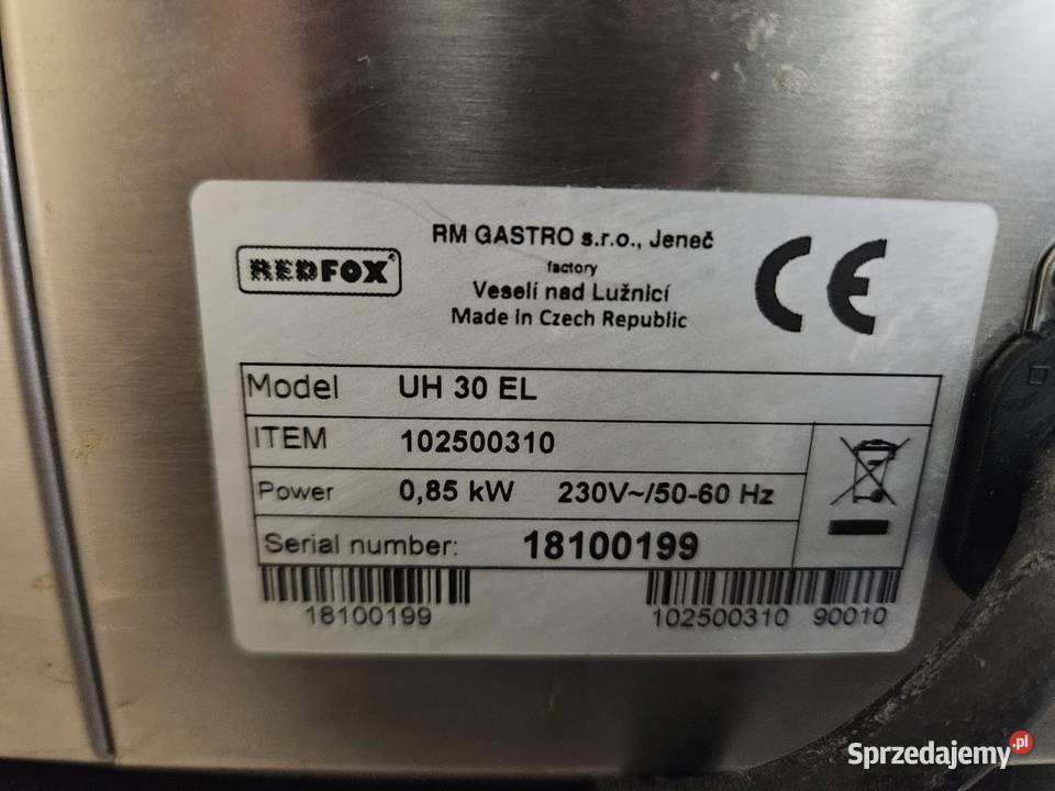 Podgrzewacz do frytek elektryczny REDFOX UH30EL Pszczyna
