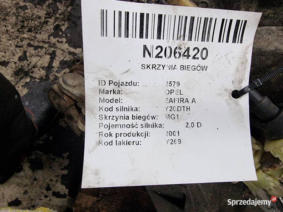 SKRZYNIA BIEGÓW OPEL ZAFIRA A MG1 G1301160221 Lipno