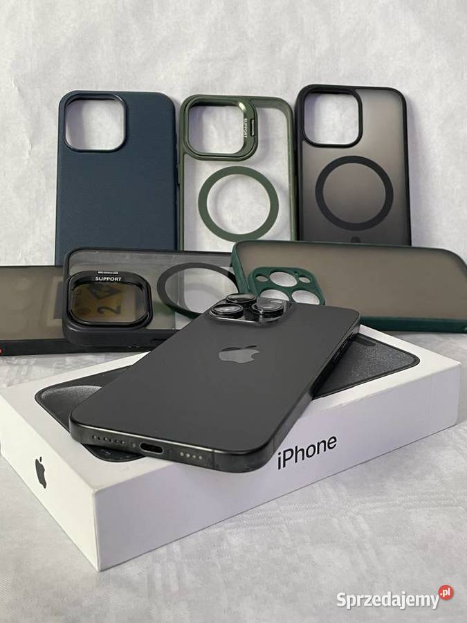 iPhone 15 Pro 256GB Czarny stan Duży zestaw Żyrardów