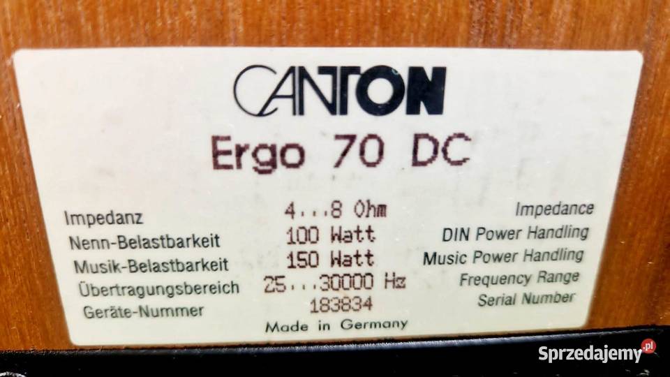 CANTON ERGO 70DC Połaniec sprzedam