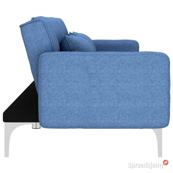 Sofa rozkładana niebieska tapicerowana tkaniną Warszawa sprzedam