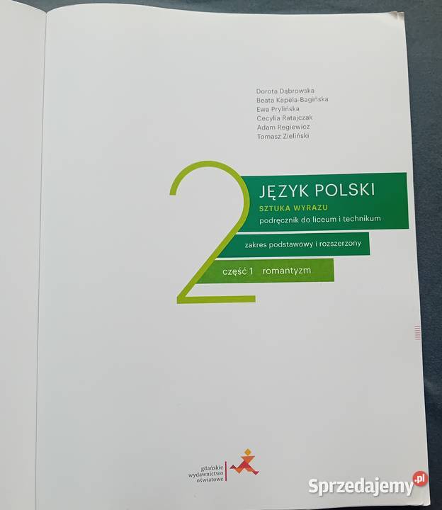Język polski 2 Sztuka wyrazu Cz 1 Romantyzm Rok wydania 2023 wielkopolskie Koźminek sprzedam