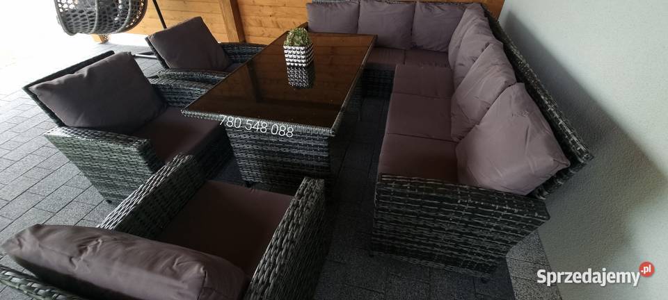 NOWY zestaw meble ogrodowe 10 osobowe narożnik szary Kraków sprzedam