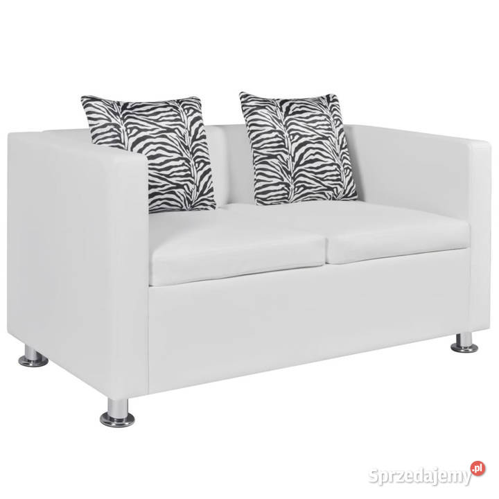 Sofa 2osobowa ze skóry syntetycznej biała Warszawa sprzedam