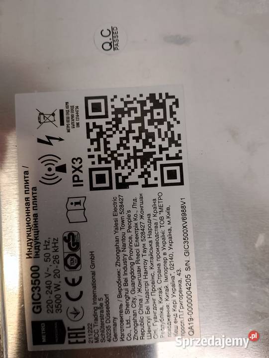 Kuchenka indukcyjna GIC3500