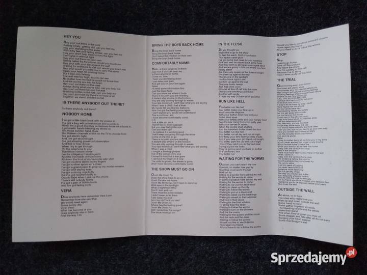 MC cassette cover PINK FLOYD THE WALL vol 2 pomorskie Gdańsk