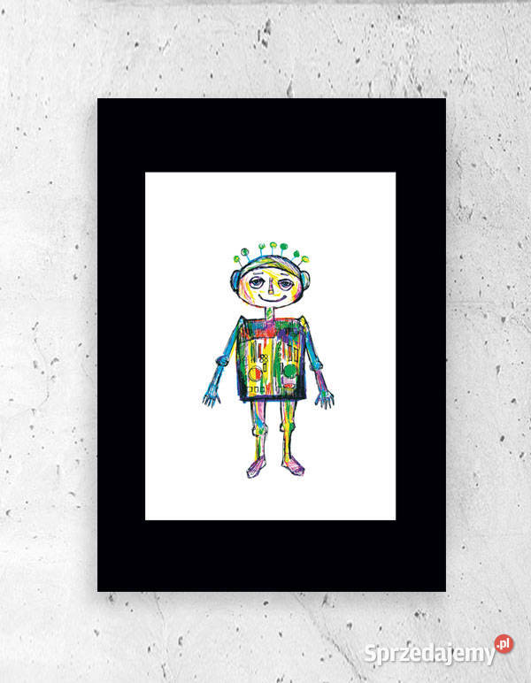 robot obrazek A5 plakat z robotem plakat chłopca Gdańsk sprzedam