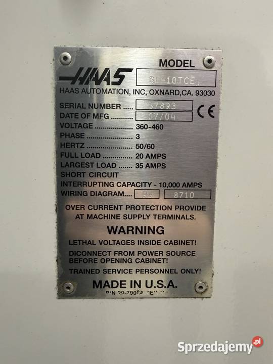 Tokarka CNC HAAS SL10 2004 niski przebieg małopolskie Kraków