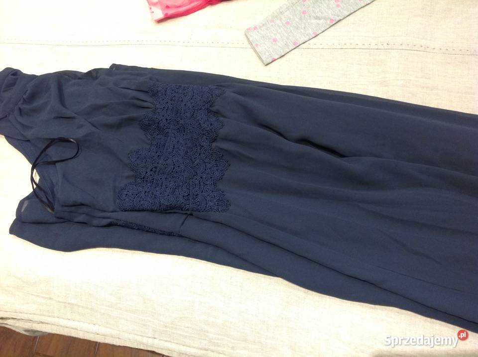 Granatowa Sukienka Okolicznościowa VILA r M Nowa Rozmiar 38(M) Nowa Sól