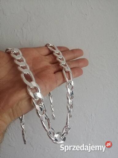 Łańcuch splot Figaro 307gr srebro 925 małopolskie Krzeszowice