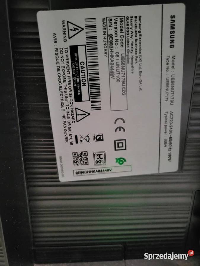 Samsung UE55NU7179UXZG nóżki telewizora Gliwice sprzedam