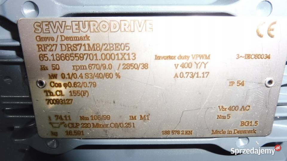 MOTOREDUKTOR SEW RF27DRS71 KW 0104 670RPM Wąchock