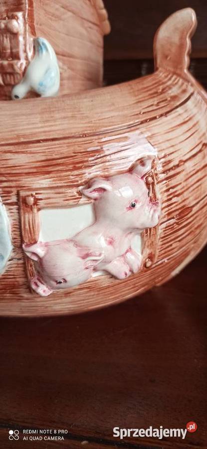 Niezwykła duża ceramiczna waza Arka Noego Gdańsk