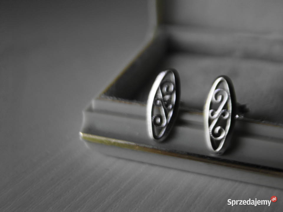 Śliczne ażurowe kolczyki srebro 925