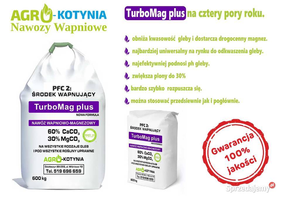 Wapno granulowane Turbocal plus magnezowe Czarna Nawozy Łódź