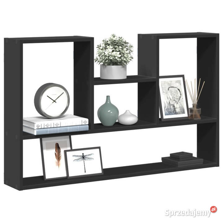 Półka ścienna czarna 99x15x60 materiał mazowieckie