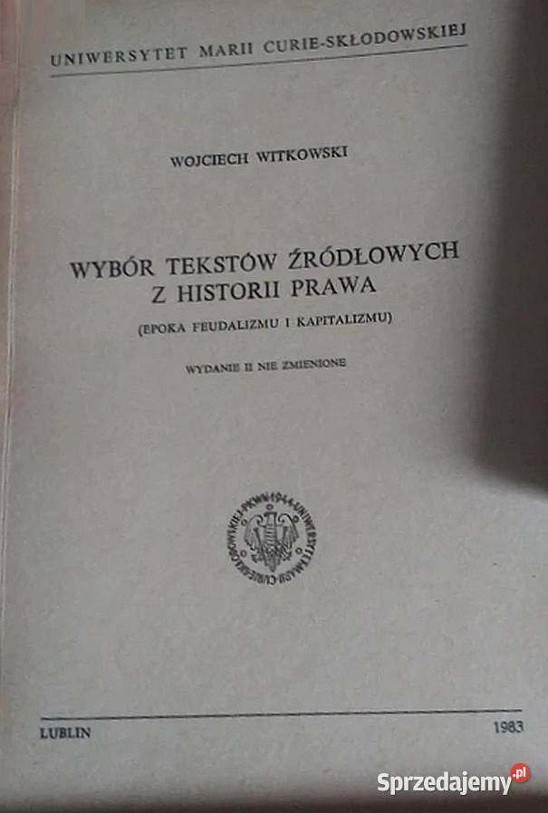 Wybór tekstów źródłowych z historii prawa Otwock