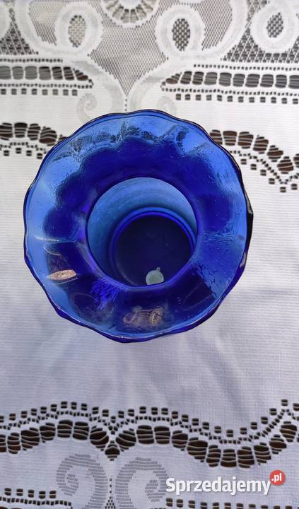 Wazon kobaltowy granatowy szkło kolorowe vintage Katowice