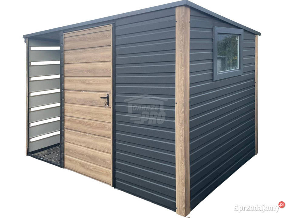 Schowek domek ogrodowy 2x2m wiata 1m drzwi okno Czersk