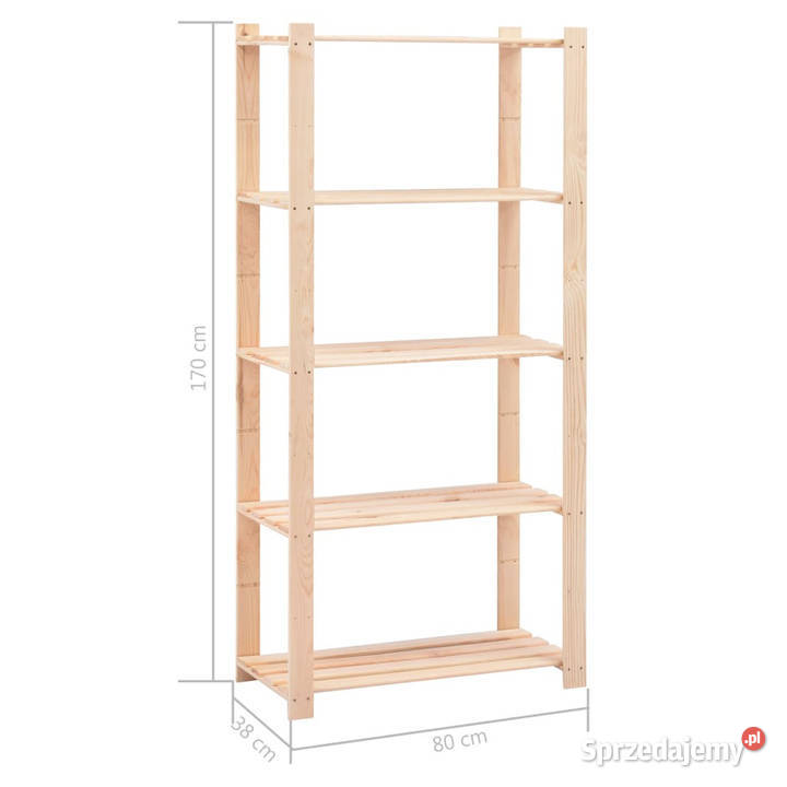 Regały z 5 półkami 2 80x38x170 sosna 250 Warszawa sprzedam