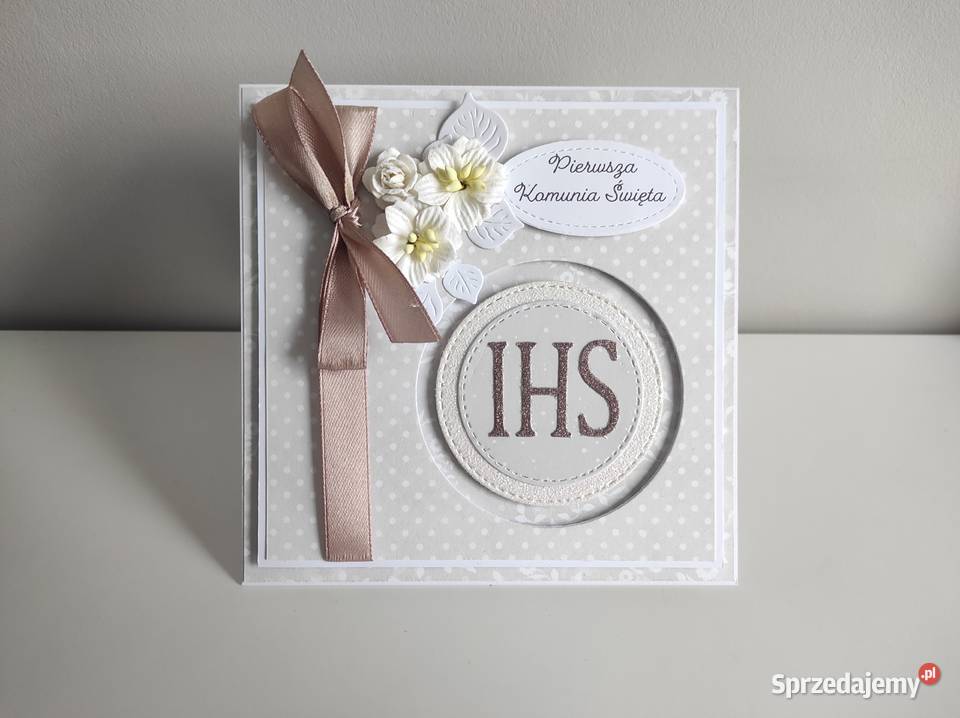 Kartka ręcznie robiona na Komunię Świętą z łódzkie Łódź