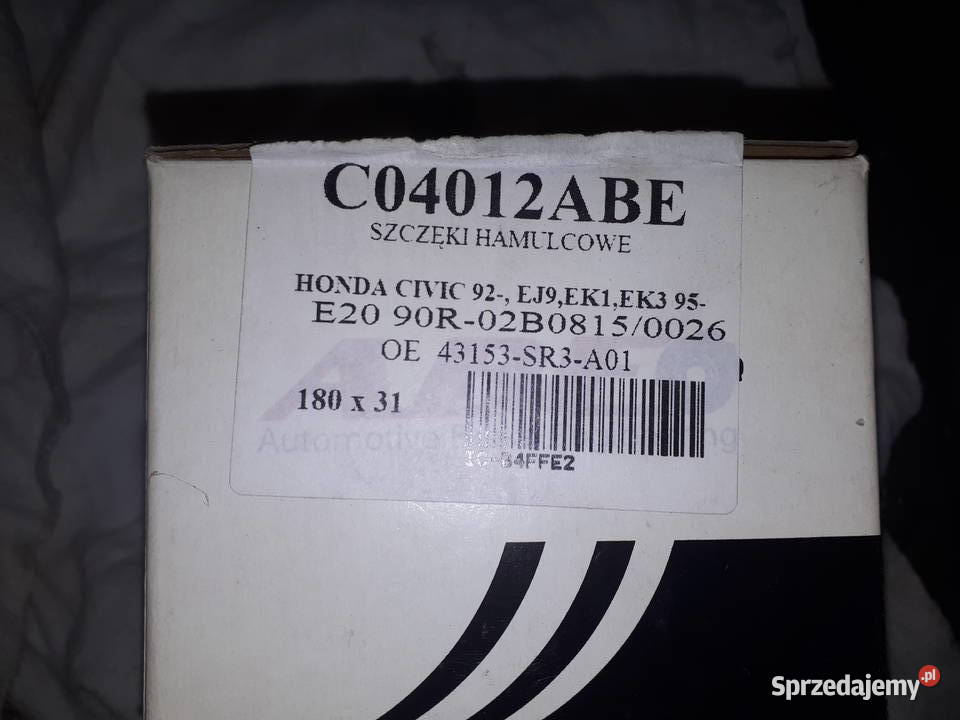 Sprzedam osprzęt do hamulców bębnowych Honda Gliwice