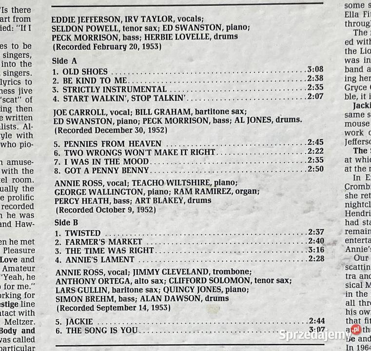 The Bebop Singers jazz Płyty i kasety