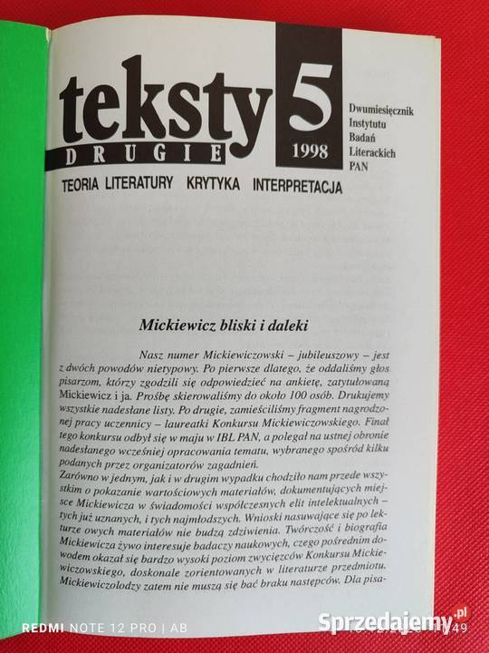 Teksty Drugie 5 53 1998 Mickiewicz i Katowice